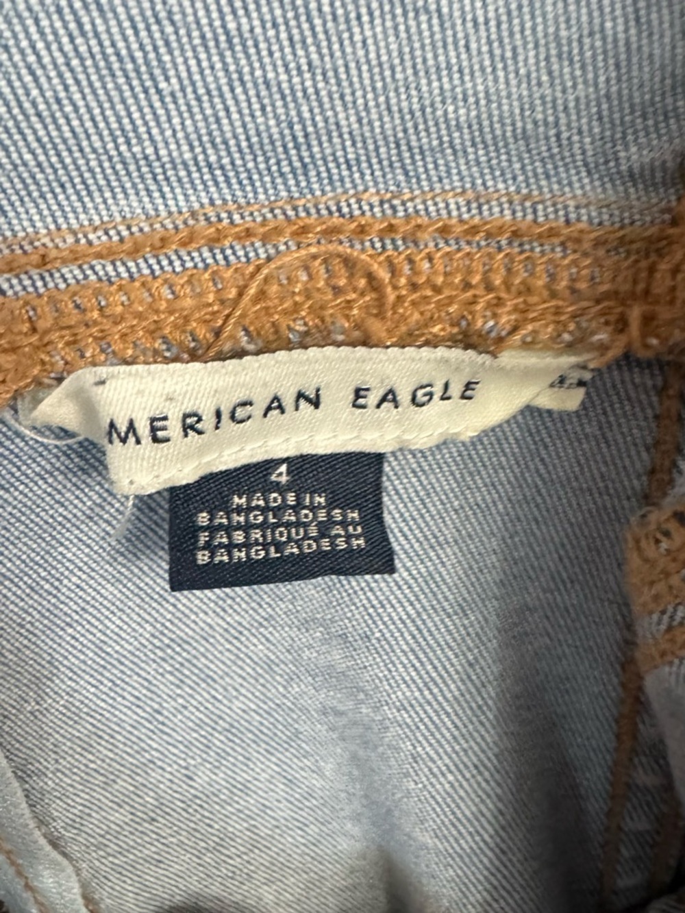 AMERICAN EAGLE | Stretch Denim Scoop Neck Maxi Dress in Blue, Size 4 - Picture 5 of 7